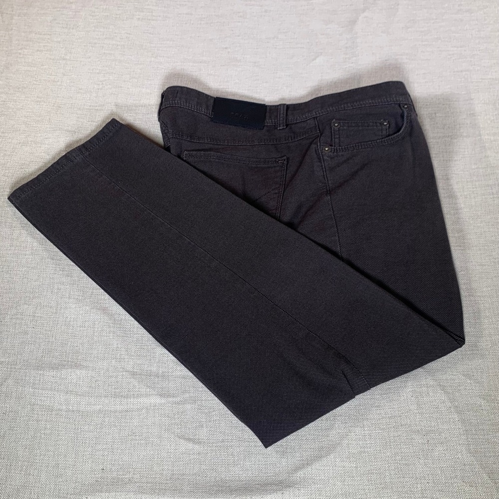 BRAX Cooper Fancy Regular Fit Men's Charcoal‎ Textured Dress Pants Size 38x29